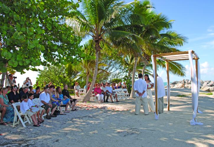 Wedding on coast of Fort Zachary Taylor