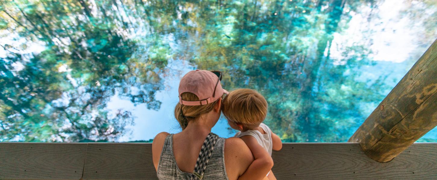 Family Viewing River From Boardwalk