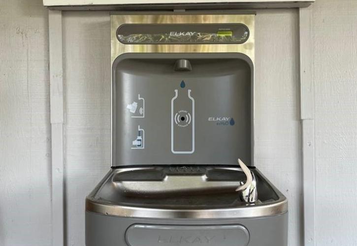 Water bottle filling station at Caladesi Island State Park.