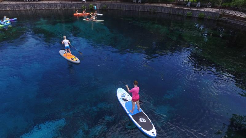 Kayakers and SUPs